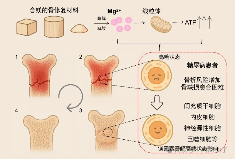 镁元素“赋能”糖尿病患者骨愈合的潜在机制